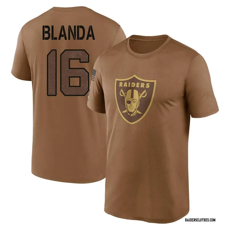 Men's Las Vegas Raiders ＃16 George Blanda Brown 2023 Salute To Service Performance T-Shirt