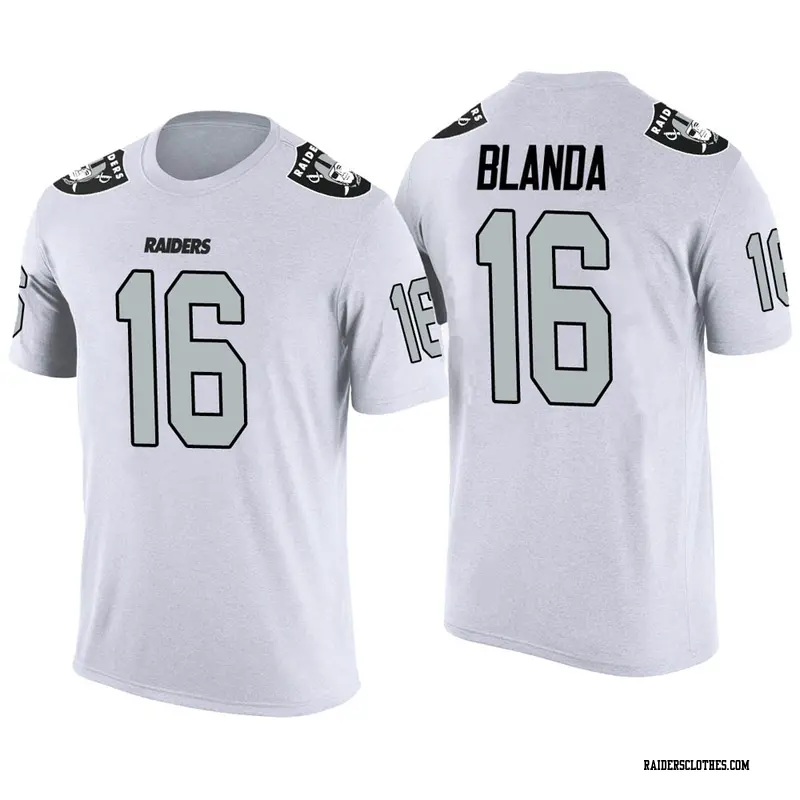 Men's Las Vegas Raiders ＃16 George Blanda White Color Rush T-Shirt