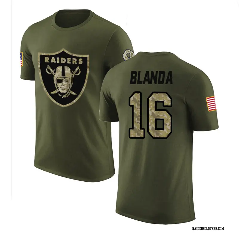 Youth Las Vegas Raiders ＃16 George Blanda Olive Salute to Service T-Shirt